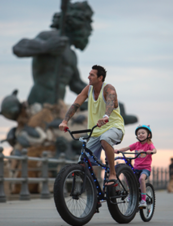 Family Bike Nights invite kids and adults to ride together on paths along Atlantic Ave. and the oceanfront bike path. Decorate your ride or come as you are. April Oct. and Nov. Free.