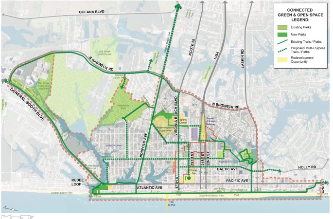 More parks and greenspaces are needed both at the Oceanfront and connecting west into the neighborhoods. Take a look at the proposed map of Connected Green & Open Spaces. Where you think additional green space is most needed?