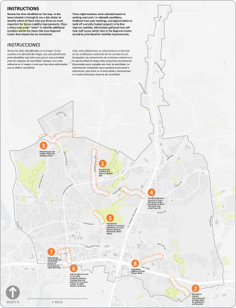 Movilidad: Revise los sitios identificados aquí y clasifíquelos del 1 al 9 siendo 1 la máxima prioridad para la ubicación más importante para futuras mejoras de movilidad.